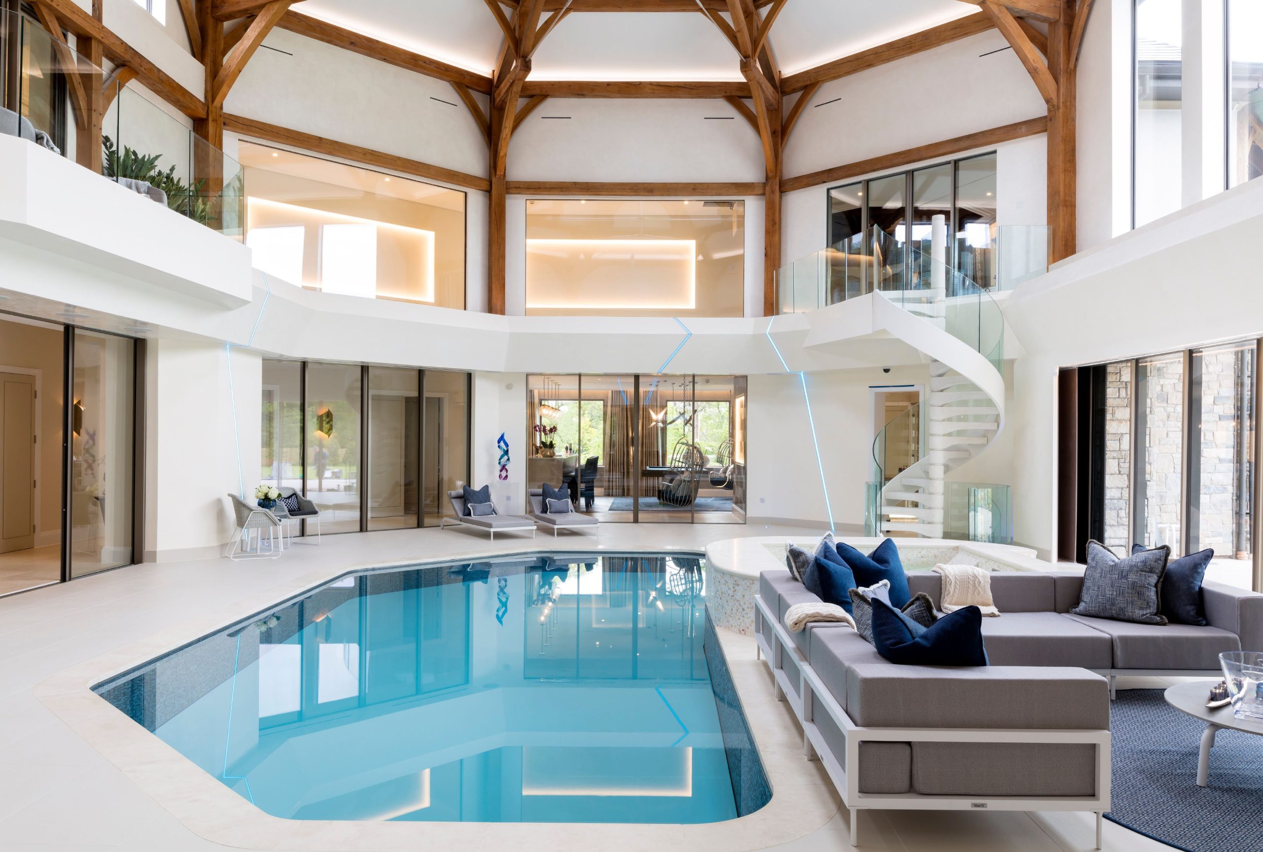 Swimming pool in a beautiful house