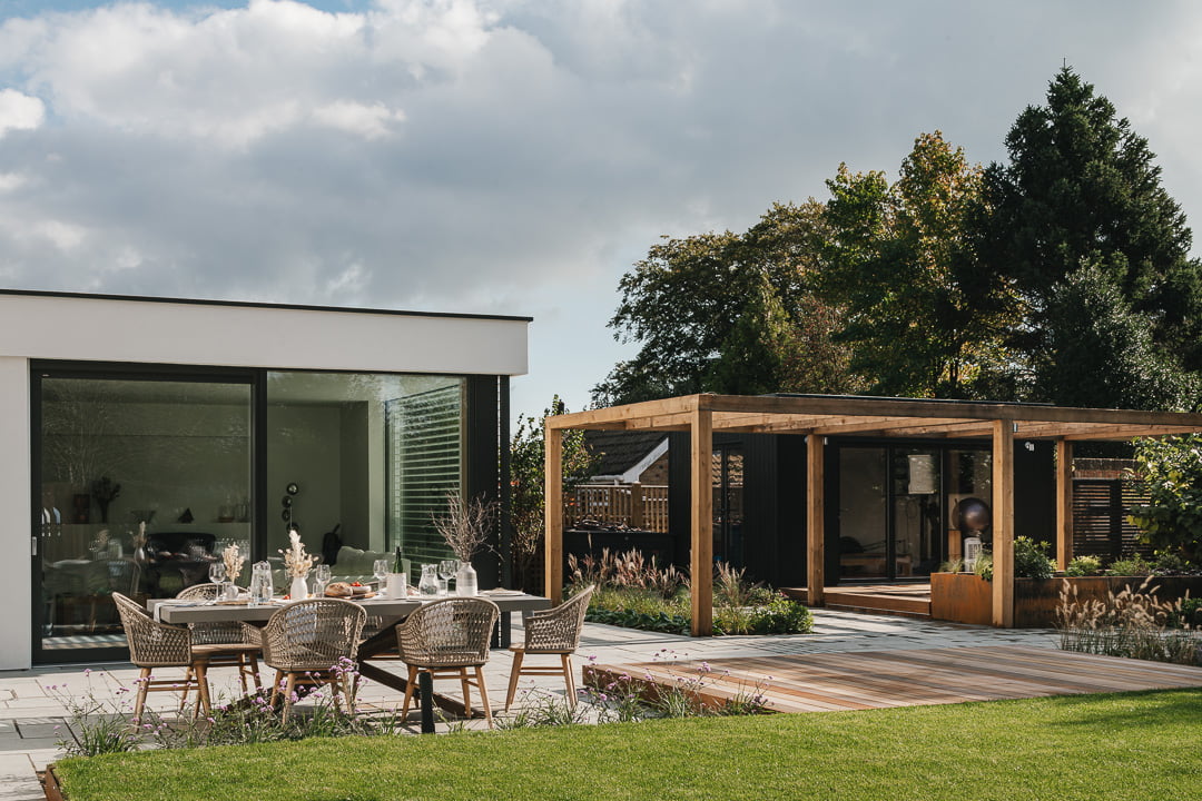 Abbey court architecture project - front view of house wide