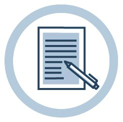 An icon of a piece of paper and a pen.