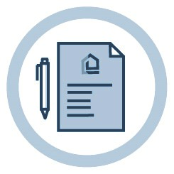 An icon of a document and a pen.