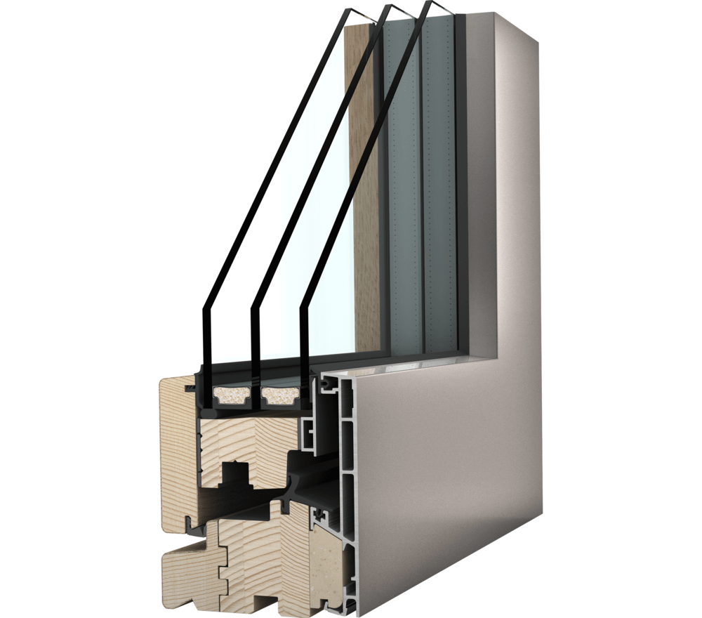 HF520 timber aluminium window internal